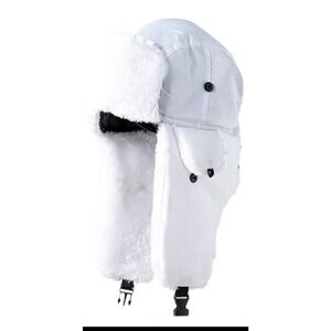 White soft warm Trapper hat